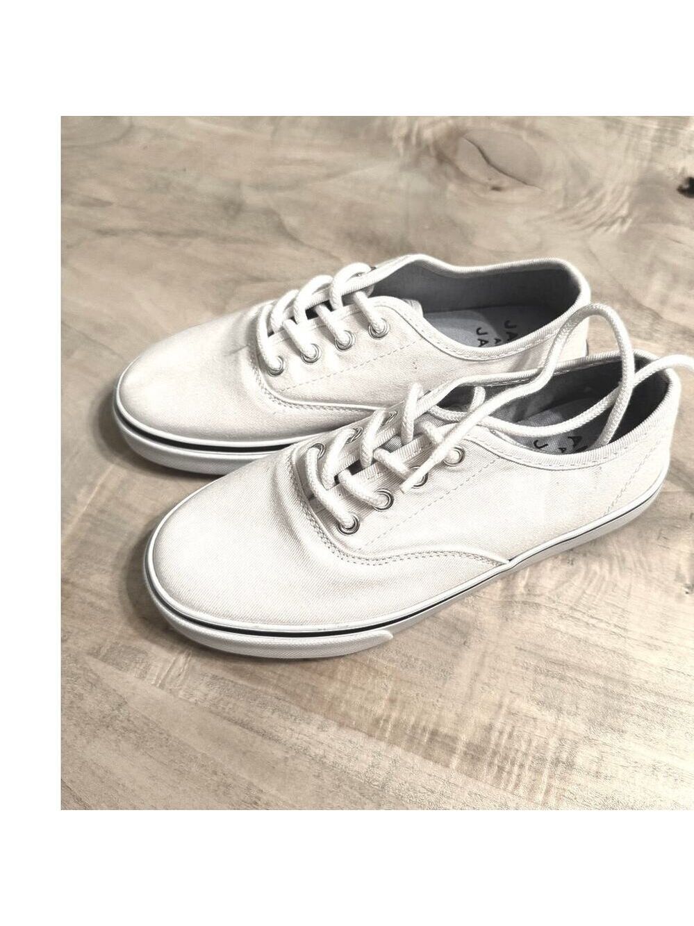 Janie and Jack Boys Classic Canvas Lace Up Sneakers White Size 2